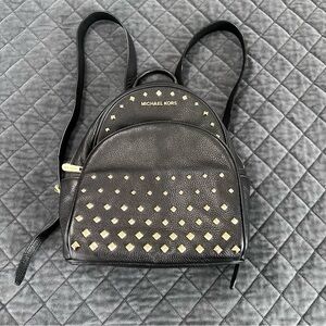 Michael Kors Backpack Women Studded Leather Backpack Black Gold Medium